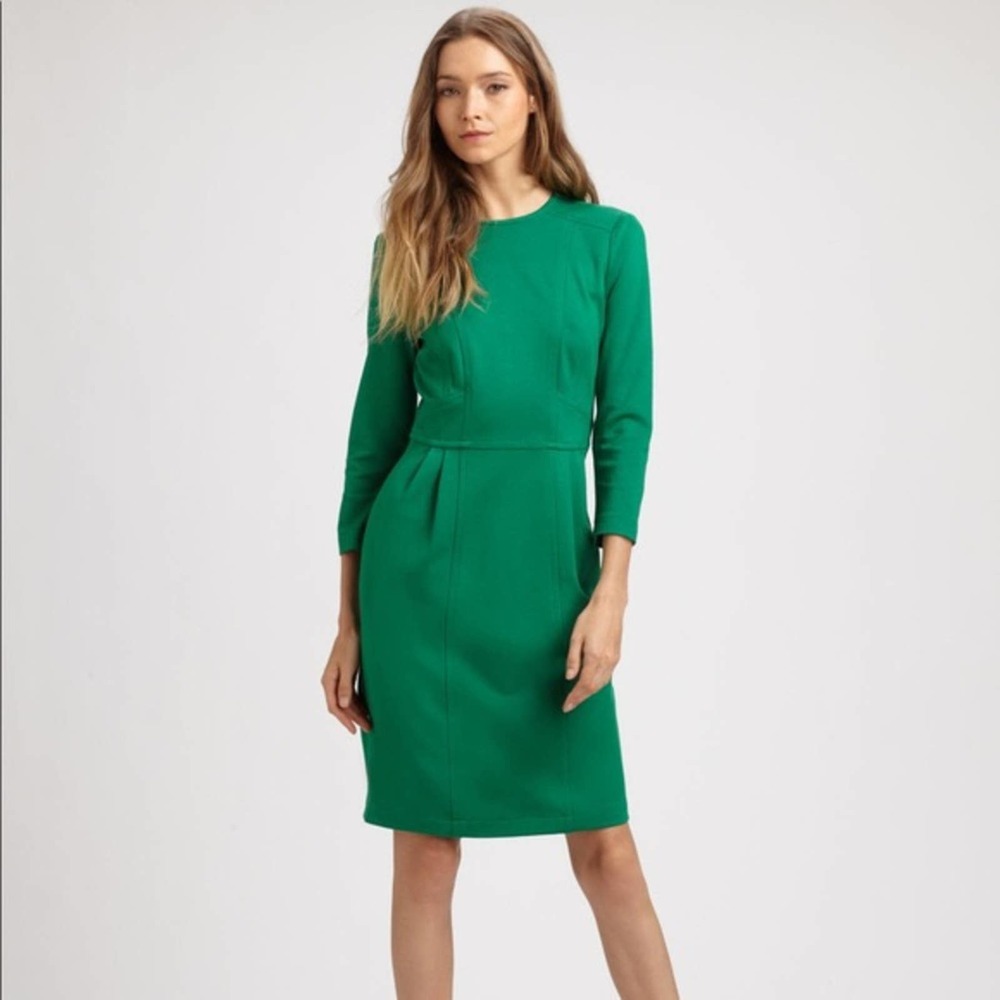 Nanette Lepore Avon Vale Green Ponte Sheath Dress